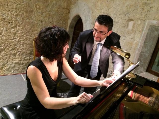 La pianista milanese Maria Semeraro durante le prove di "Infinito" di Francesco Marino